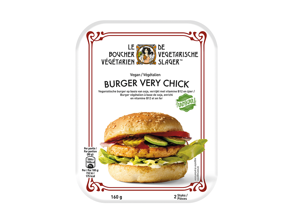 Le boucher végétarien - Burgers Very Chick (2 x ± 80 g)
