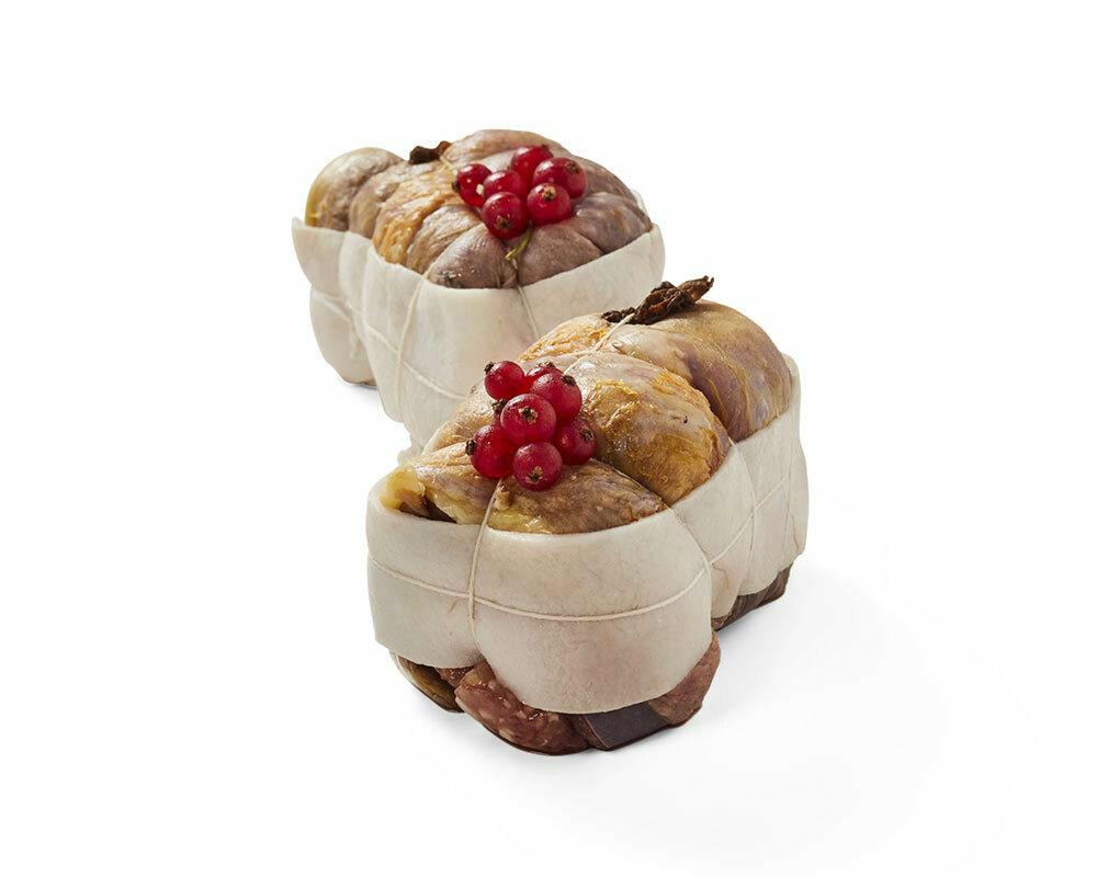 Ballotine de chapon-pintadeau farcie aux morilles et à l'armagnac (2 x ± 350 g)