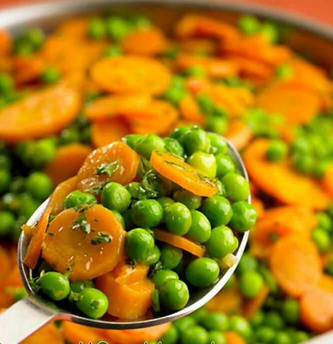 Carottes et petits pois étuvés (± 300 g)