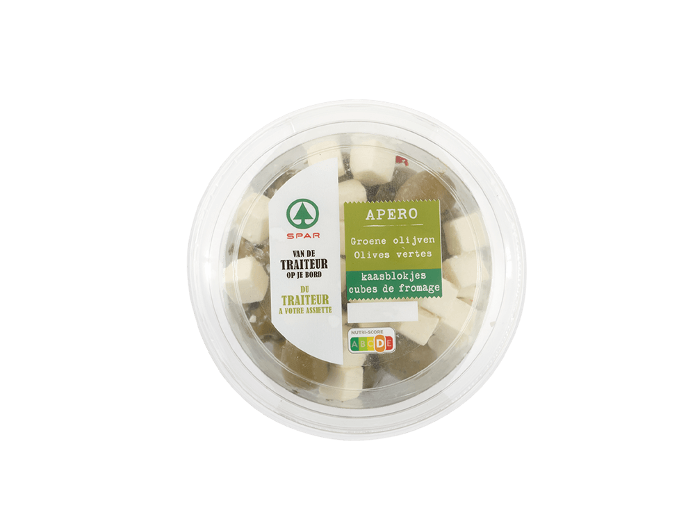 Olives vertes avec dés de fromage (150 g)