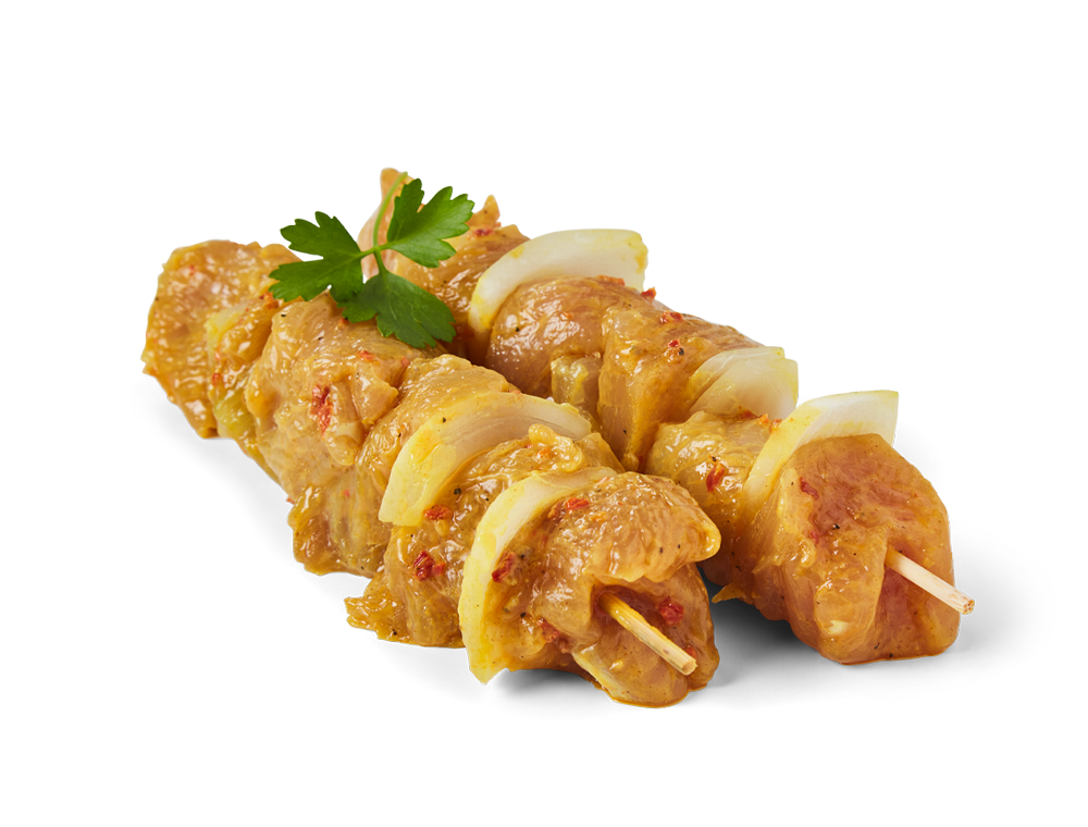 Brochette de dinde marinée