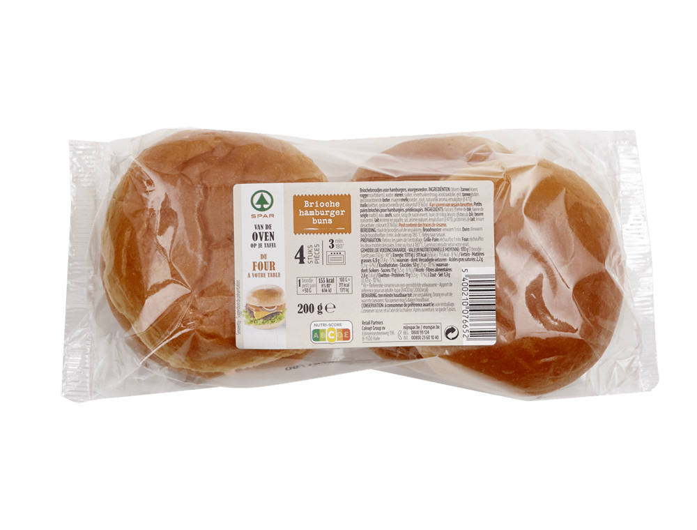 Pains pour hamburgers briochés (4 pièces)   
