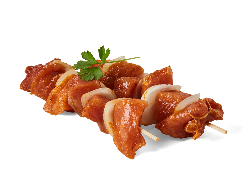 Brochette de porc marinée