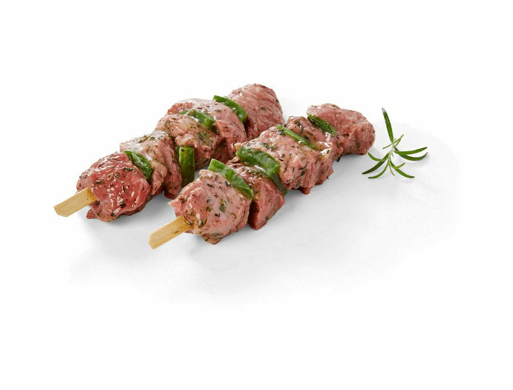 Brochettes de bœuf basilic/romarin (2 x ± 150 g)