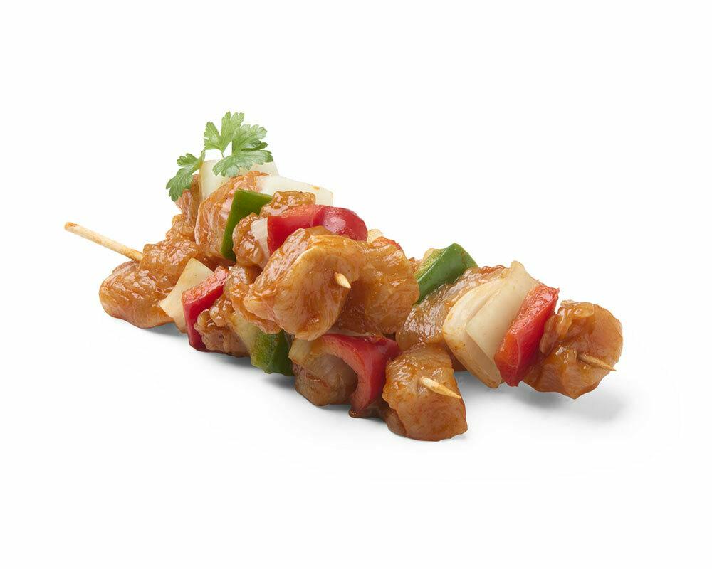 Brochette de poulet BBQ avec poivrons