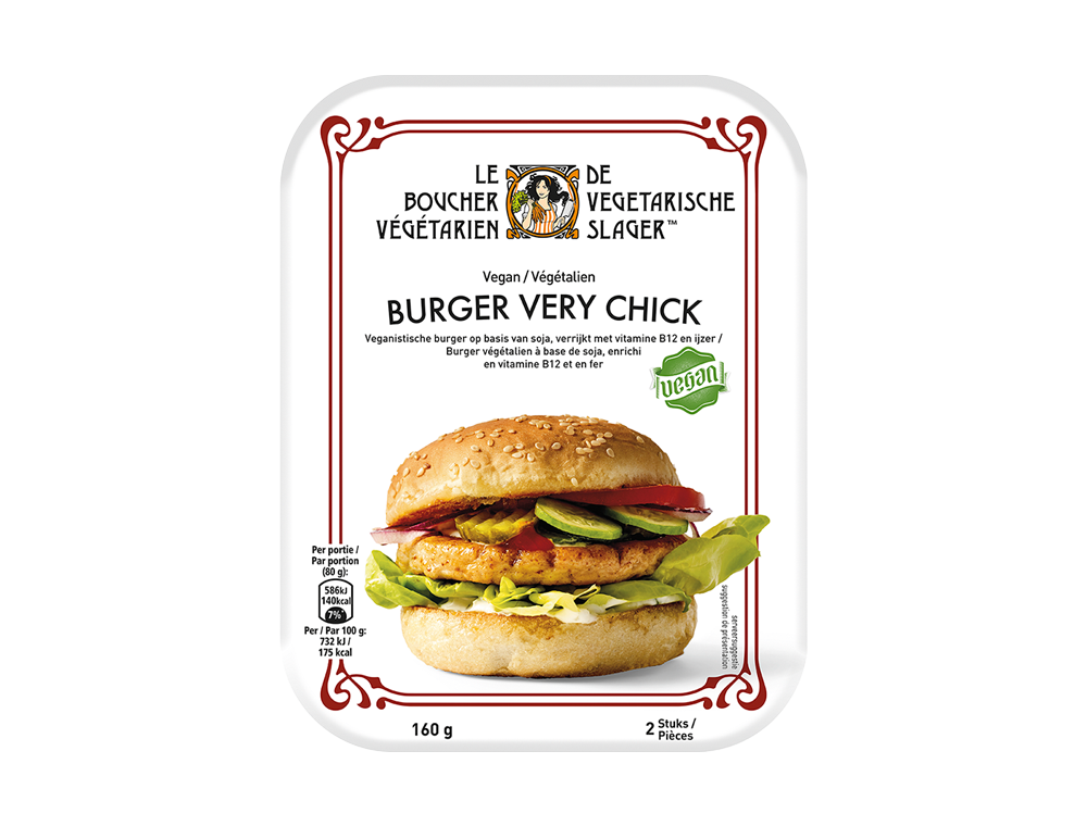 Le boucher végétarien - Burgers Very Chick (2 x ± 80 g)