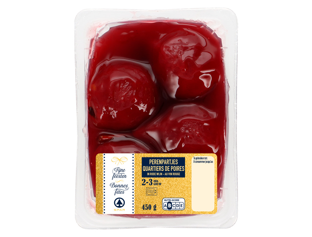 Quartiers de poires au vin rouge (450 g)