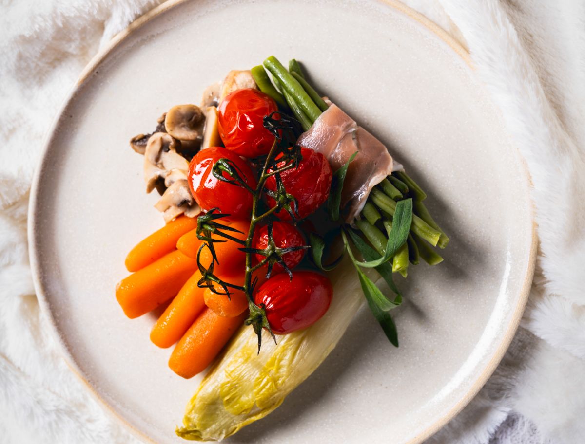 Bouquetière de légumes chauds faite maison